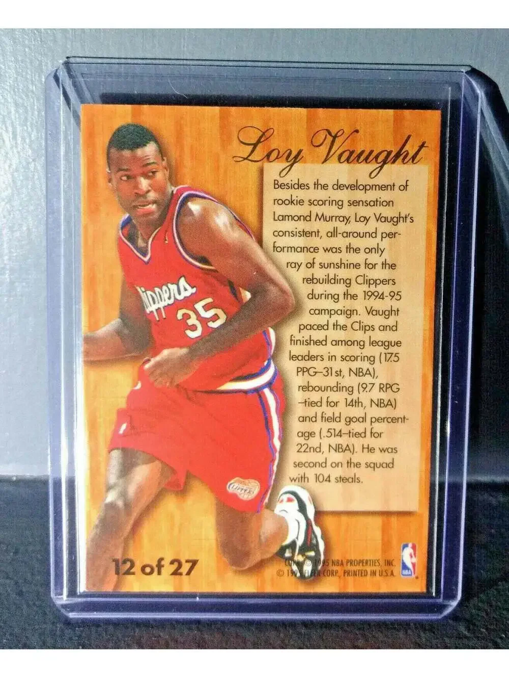 1995-96 Loy Vaught Flair Hardwood Leader #12 Basketball Card